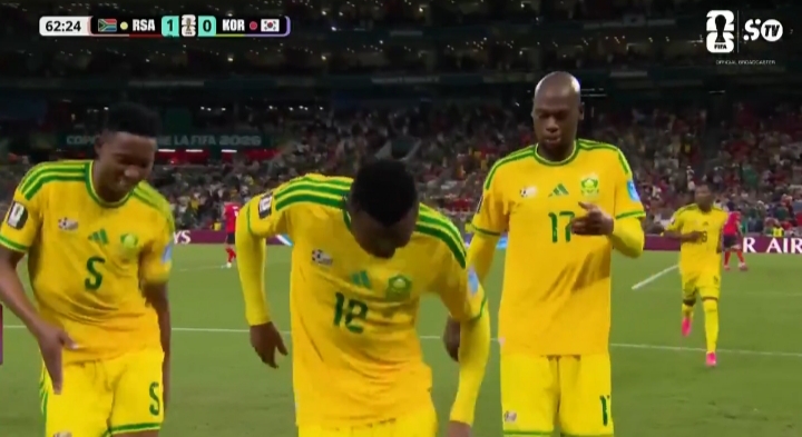 Célébration du buteur Sud-Africain @Capture